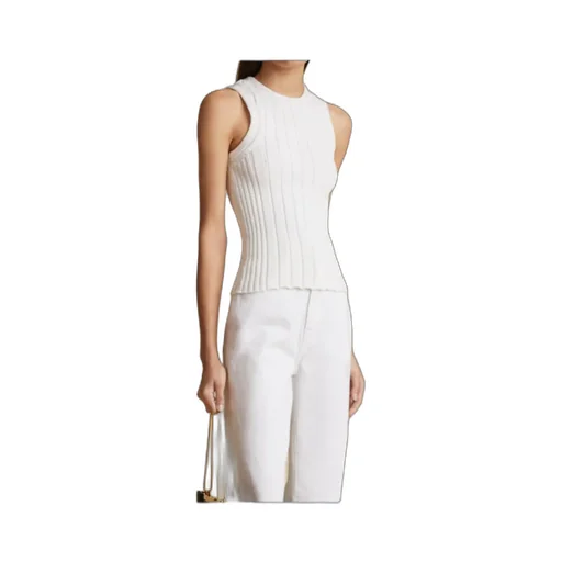 Khaite The Manu High-Neck Knitted Tank Top