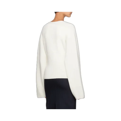 Khaite Buttoned Puff Sleeved Knitted Cardigan
