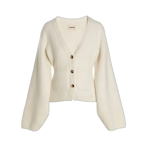 Khaite Buttoned Puff Sleeved Knitted Cardigan