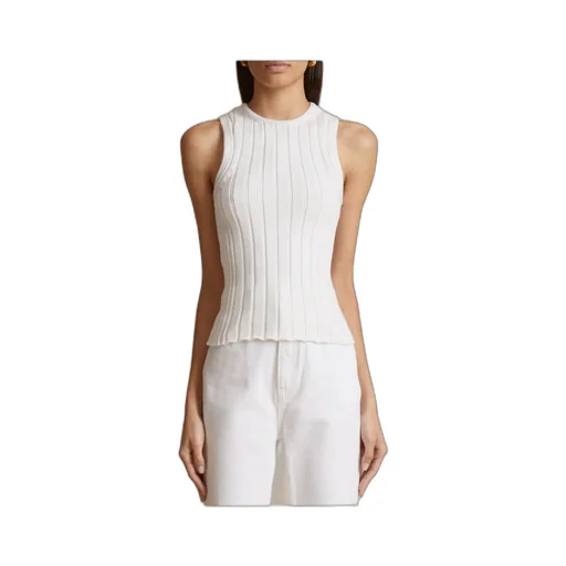 Khaite The Manu High-Neck Knitted Tank Top
