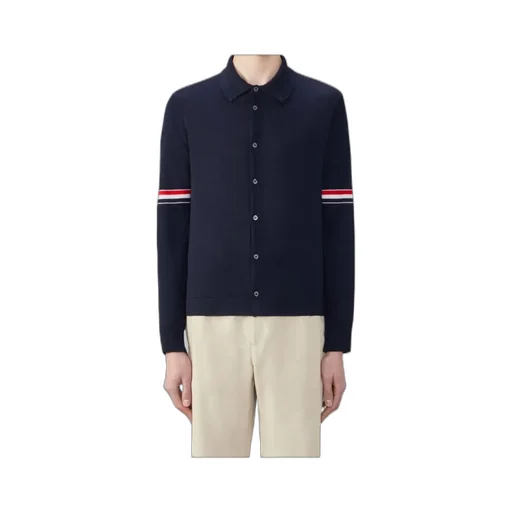 Thom Browne Rwb Stripe Buttoned Cardigan