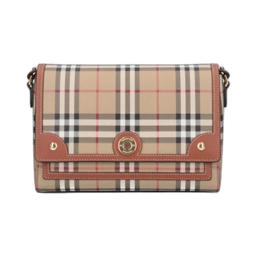 Burberry Checked Foldover-Top Shoulder Bag