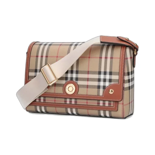 Burberry Checked Foldover-Top Shoulder Bag