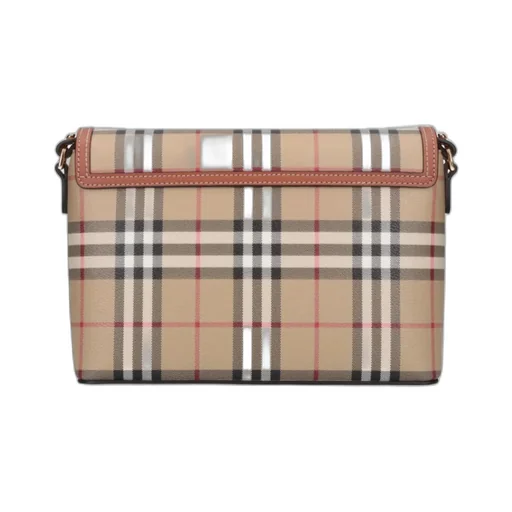 Burberry Checked Foldover-Top Shoulder Bag