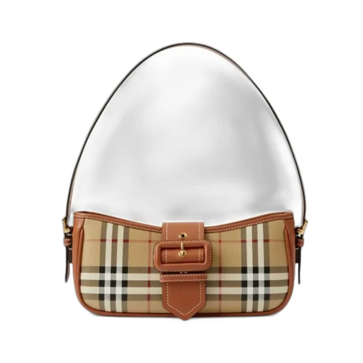 Burberry Check Printed Buckle-Detailed Shoulder Bag