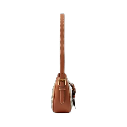 Burberry Check Printed Buckle-Detailed Shoulder Bag