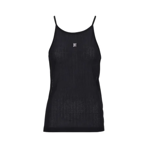 Givenchy Logo Plaque Ribbed Singlet Top