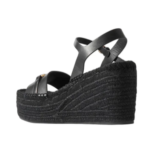 Versace Round-Toe Wedge Sandals