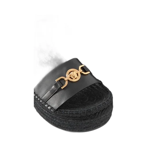 Versace Round-Toe Wedge Sandals