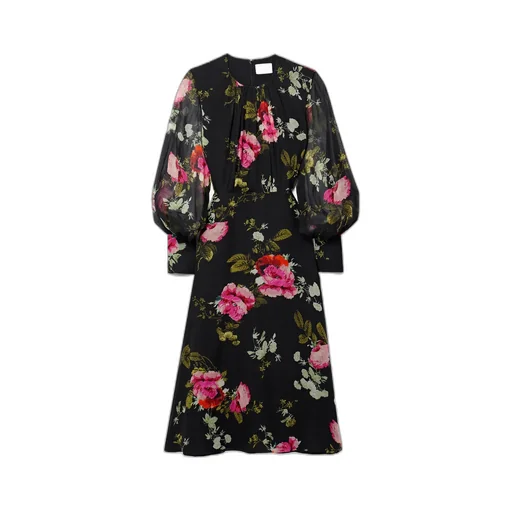 Round-Collar Long-Sleeved Dress
