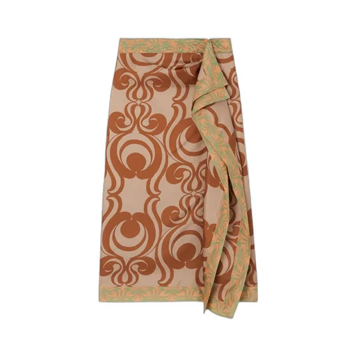 Printed Mid-Length Skirt