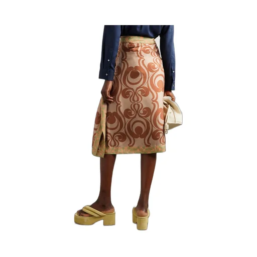 Printed Mid-Length Skirt