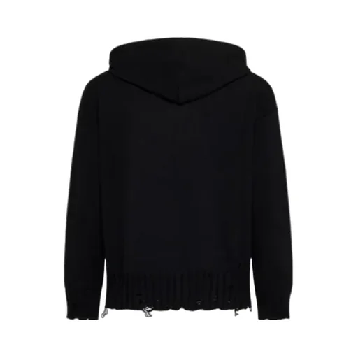 Marni Drawstring Distressed Knitted Hoodie