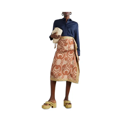 Printed Mid-Length Skirt