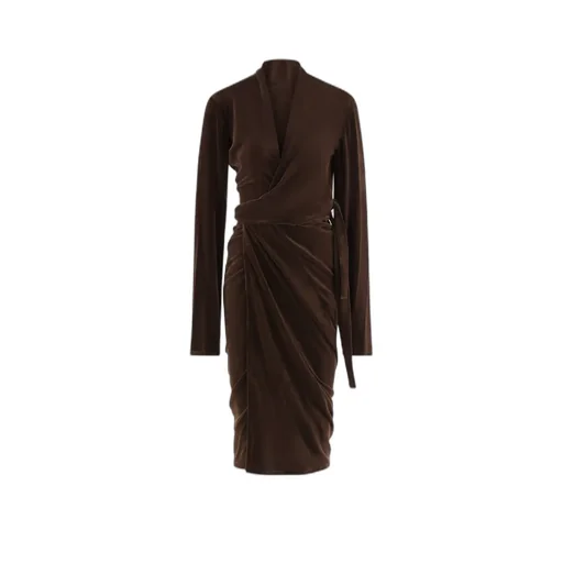 Wrap Velvet Midi Dress