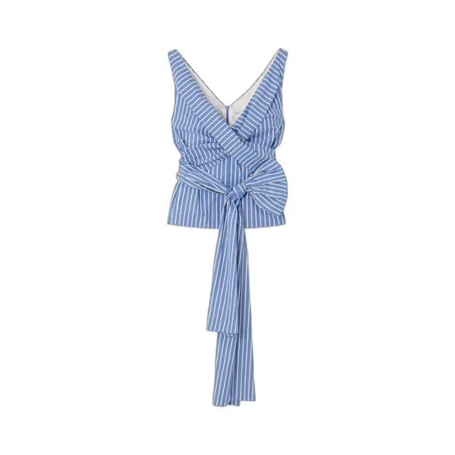 Colada Bowknot Embellished Striped Blouse