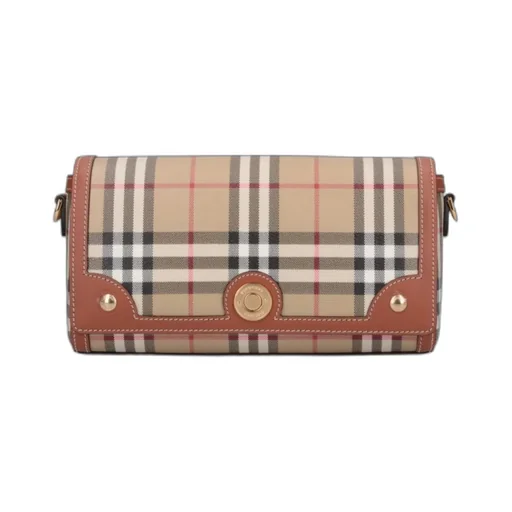 Burberry Checked Foldover-Top Shoulder Bag