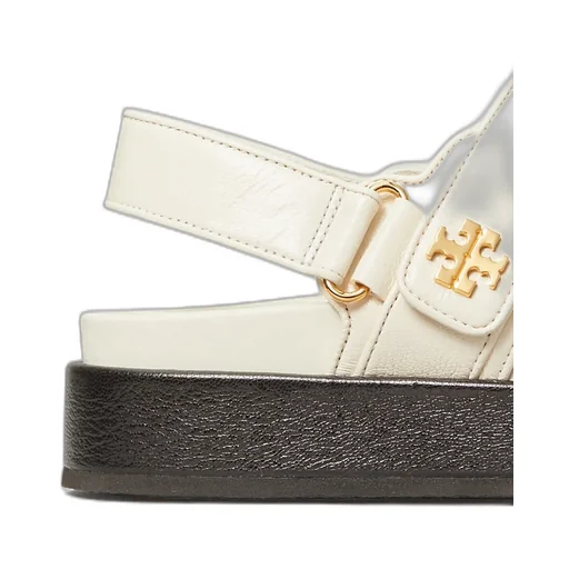 Tory Burch Logo Plaque Open-Toe Sandals