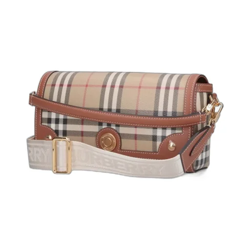 Burberry Checked Foldover-Top Shoulder Bag