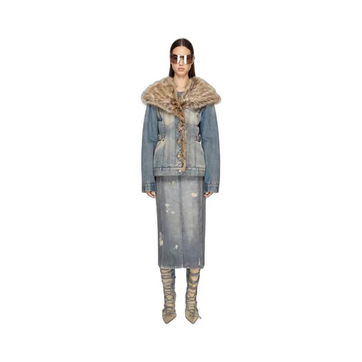 Sailor-Collar Denim Jacket