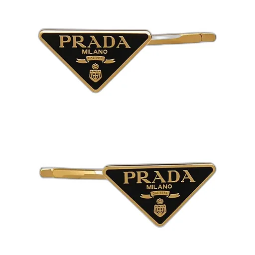 Prada Triangle Logo Hair Clip Set