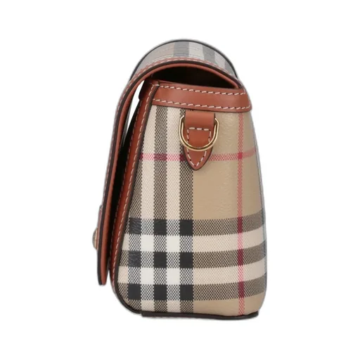 Burberry Checked Foldover-Top Shoulder Bag