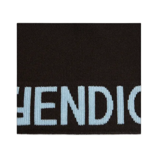 Fendi Logo Intarsia Knitted Beanie