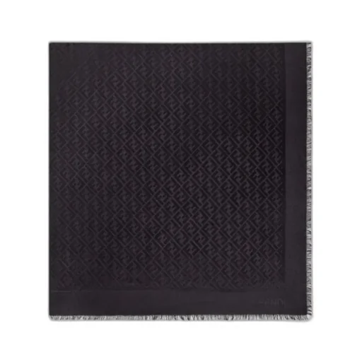 Fendi Ff Logo Printed Fringe Detailed Scarf