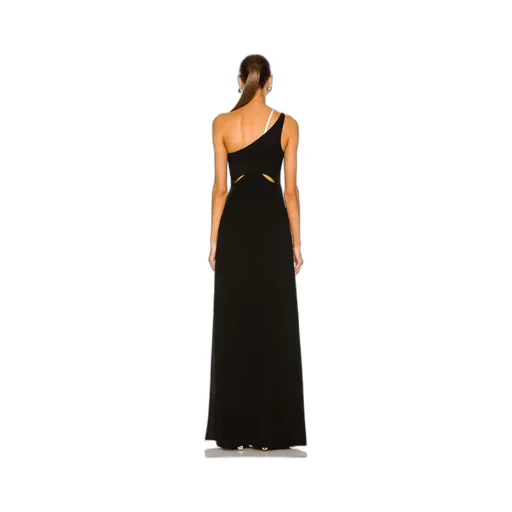 Black One-Shoulder Ceremonial Dress