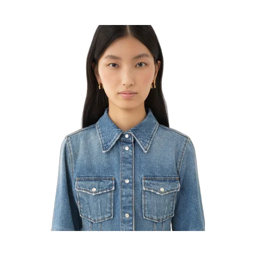 Chlo Corset Detailed Western Shirt