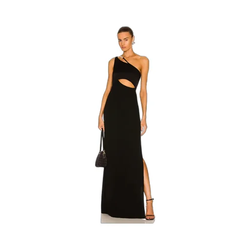 Black One-Shoulder Ceremonial Dress