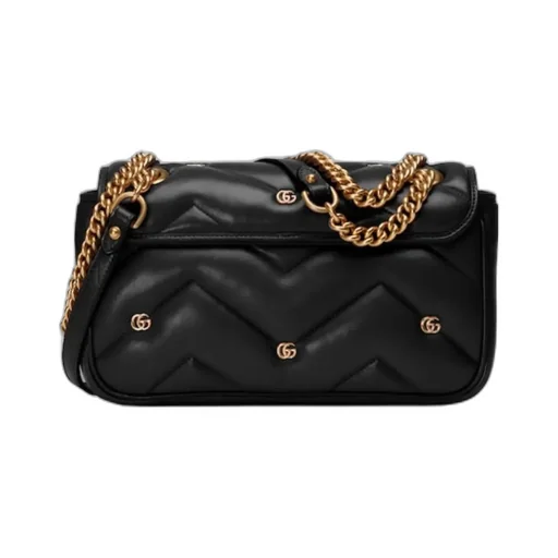 Gucci Gg Marmont Logo Plaque Small Shoulder Bag
