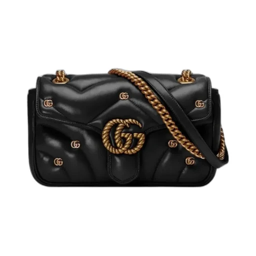Gucci Gg Marmont Logo Plaque Small Shoulder Bag