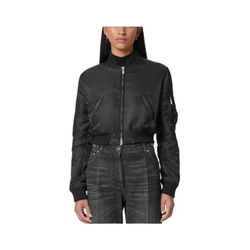 Versace Padded Cropped Zipped Bomber Jacket