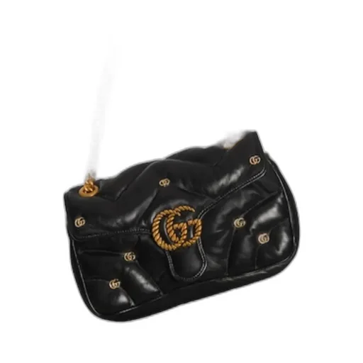 Gucci Gg Marmont Logo Plaque Small Shoulder Bag