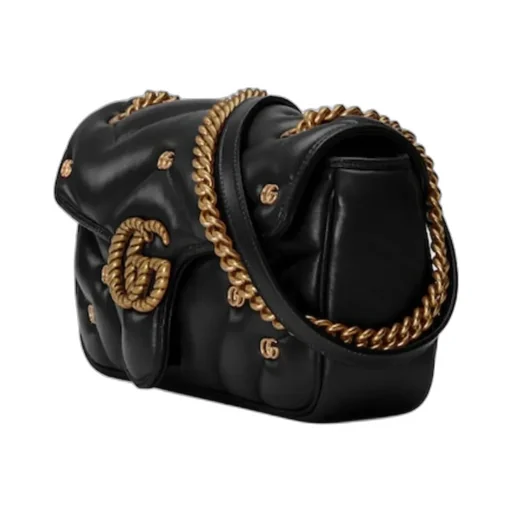 Gucci Gg Marmont Logo Plaque Small Shoulder Bag