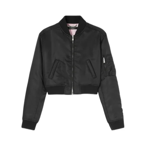 Versace Padded Cropped Zipped Bomber Jacket