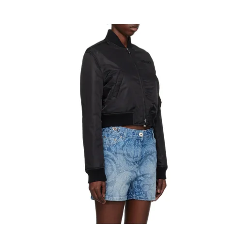 Versace Padded Cropped Zipped Bomber Jacket