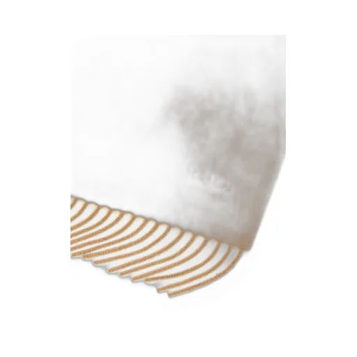 Max Mara Logo Embroidered Fringed Edge Scarf