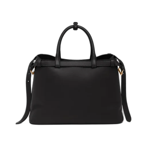 Prada Buckle Medium Leather Handbag With Double Belt