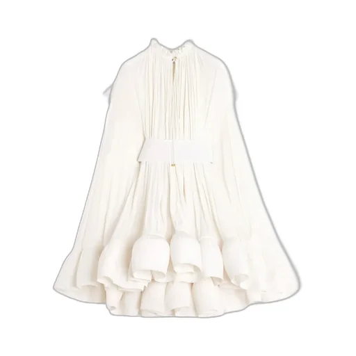 A Short Dress With Lotus Leaf Edges