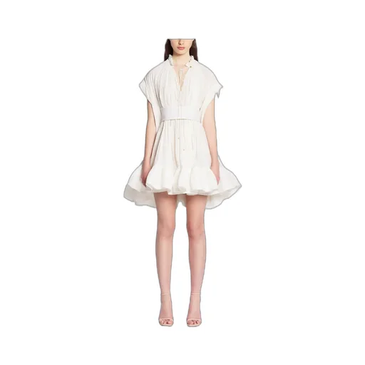 A Short Dress With Lotus Leaf Edges