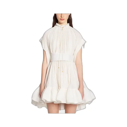 A Short Dress With Lotus Leaf Edges