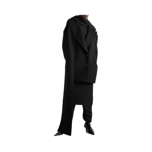 High Lapel Long-Sleeved Dress