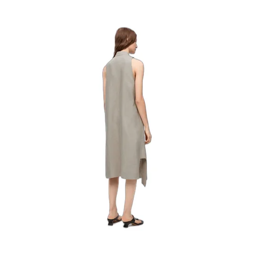 Asymmetric Shirt Dress In Linen