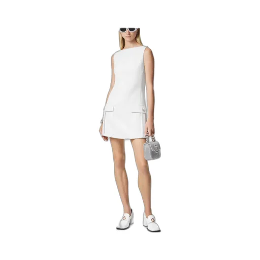 Medusa Head-Button Crepe Minidress