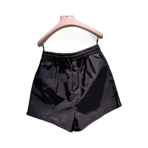 Prada High-Waist Logo-Plaque Track Shorts