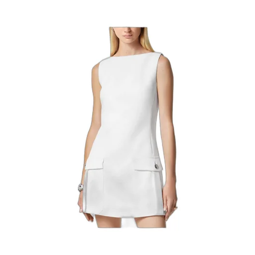 Medusa Head-Button Crepe Minidress