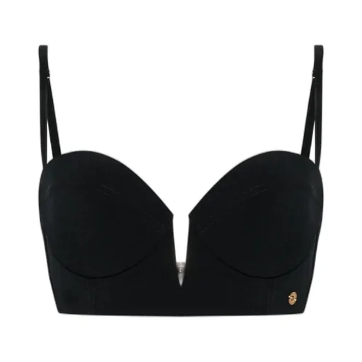 Floral-Jacquard Bikini Top