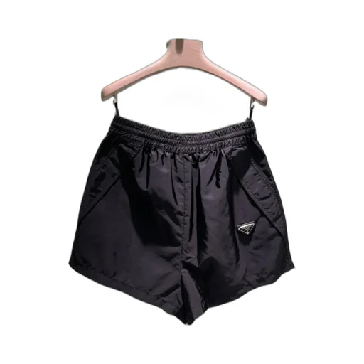 Prada High-Waist Logo-Plaque Track Shorts